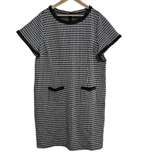 Talbots A-Linie Ponte Kleid Damen Auffällig Hahnentritt Streikposten Reißverschluss Plus 1x LESEN - Bild 1 von 9