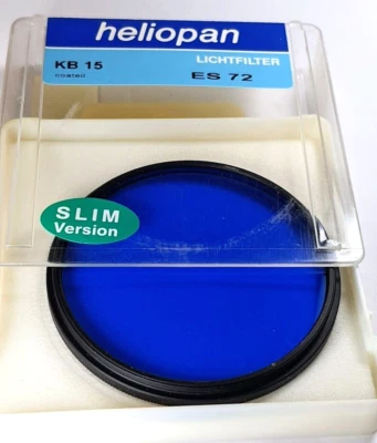 Heliopan 72mm KB 15 80A Blue Cooling Color Coated Lens Filter Germany 72 mm ES72 - Image 1 of 4