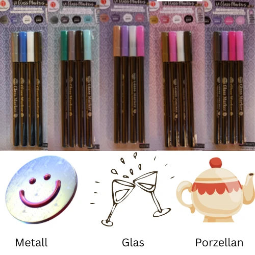 Glas Marker Porzellan Stifte Handlettering Keramikmarker Metallic Glasmalstift - Bild 1 von 1