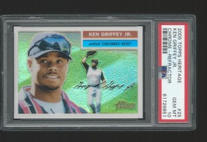 2005 Topps Heritage Chrome Ken Griffey Jr Reds #25 Refractor Sp 114/556 PSA 10