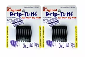 4 Combs x Good Hair Days Grip-Tuth® 1 1/2" Black Tuck combs Made in USA 40074 - Picture 1 of 12