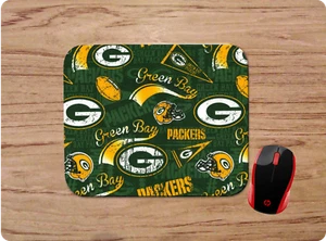 GREEN BAY PACKERS PATTERN CUSTOM RUBBER DESK MAT MOUSEPAD HOME SCHOOL OFFICE - Picture 1 of 1