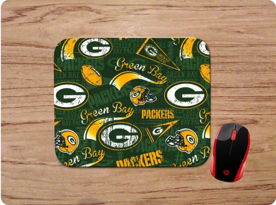 GREEN BAY PACKERS PATTERN CUSTOM RUBBER DESK MAT MOUSEPAD HOME SCHOOL OFFICE - Image 1 of 1