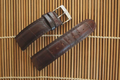 GENUINE OEM CITIZEN 21MM DARK BROWN CROCODILE LEATHER WATCH BAND WATCHBAND STRAP - Image 1 of 4