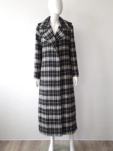 298€ TWINSET TWEED OVERCOAT SIZE XS IT40 EU34 DE36 USA4 UK8 WOOL BLEND LINED - Picture 1 of 14