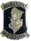 GILET DE MOTARD VINTAGE BLUE KNIGHTS N.J. CHAPITRE POLICE MOTO CLUB BROCHE MÉTAL