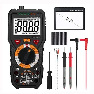 Digital Multimeter, Strommessgerät mit 6000 Counts, True RMS, Temperaturmessung - Bild 1 von 4