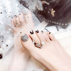  24 Pcs/Set Acrylic False Nails Glitter Diamond Toenail Tips Foot Patch