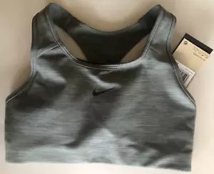 Nike Womens SMALL Sports Bra Med Support Removable Pad Heather Gray BV3636-084 - Picture 1 of 7