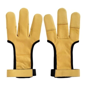 Guanto da tiro con l'arco scheda 3 dita in pelle mucca protezione freccia per tiro con arco composto - Foto 1 di 9