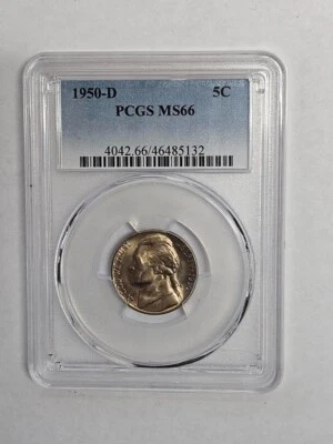 1950 D 5 Cent PCGS MS66 - Image 1 of 4