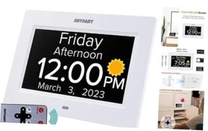 Digital Calendar Day Alarm Clocks for Seniors, 7 Inch Dementia Clocks with 8 - Picture 1 of 7