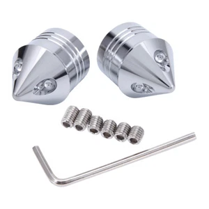 Chrome For Harley Touring Glide Sportster 1200 Spike Front Axle Nut Cover Cap - Bild 1 von 12