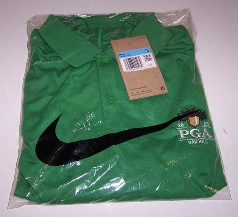 OAK HILL 2023  PGA CHAMPIONSHIP Green Nike Dri-Fit Golf Shirt Men's MEDIUM *NWT* Cover