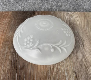 VTG Frosted Glass with Embossed Pattern Ceiling Light Shade 5 3/4 Inch Fitter - Picture 1 of 5