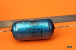 VINTAGE ISKRA KSC 165500 pF 165.5 nF 1% 100V POLYSTYRENE FILM CAPACITOR TUBE AMP - Picture 1 of 3