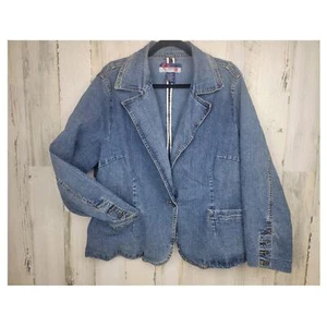 Mwah Jeans Women's Fitted Denim Jacket with Pockets Size 22/24 - Picture 1 of 13