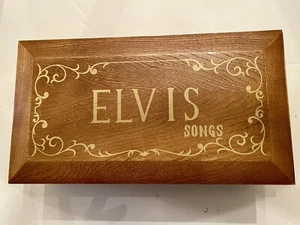 Caja de música de madera ELVIS de colección - reproduce 8 canciones de Elvis - rara - Imagen 1 de 8