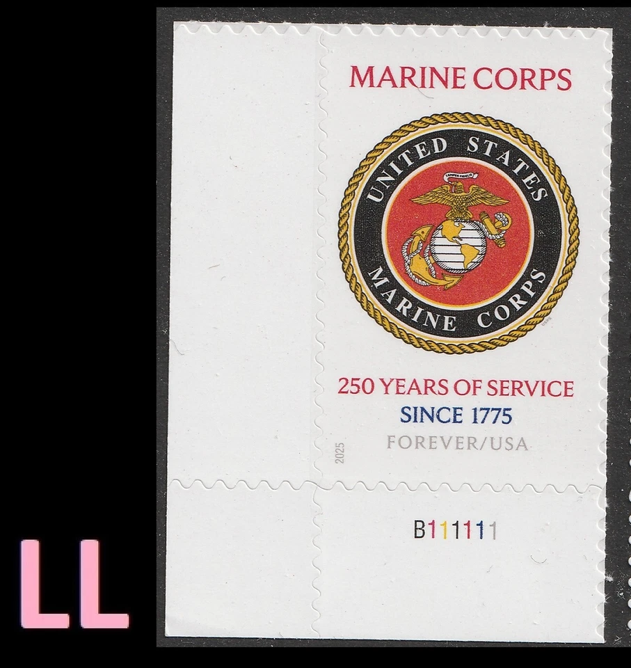 US 6005 Marine Corps 250 Years F plate single LL MNH 2025 - Image 1 of 1