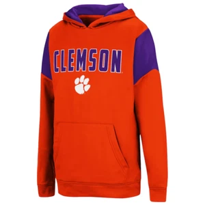 Clemson Tigers Hoodie Boys XL Orange Purple Kids Youth Pullover Colosseum - Picture 1 of 3