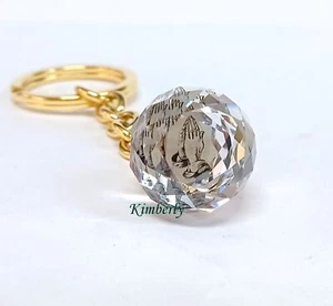 Swarovski Thanks Hand Crystal Ball Key Holder Gold Plated Event Gift NEW 5158143 - Picture 1 of 7