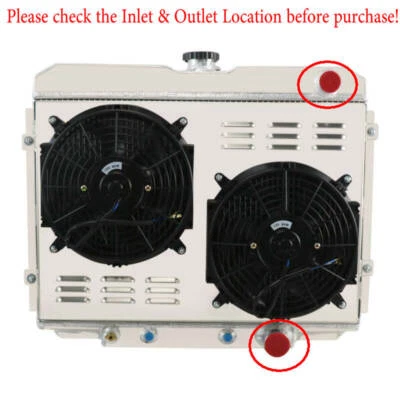 4 Row Radiator+Shroud Fan For 1967-1970 Ford Mustang Base /Mercury Cougar XR-7. Foto 1 de 4