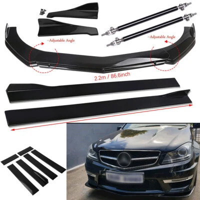 For Mercedes Benz E Front Bumper Lip Spoiler Splitter Body Kit/Side Skirt Rear Foto 1 de 4