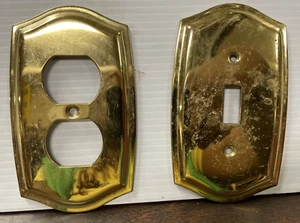 VINTAGE Brass Gold Tone Outlet & Light Switch Covers SET (FC210-1Q4619 - Picture 1 of 14