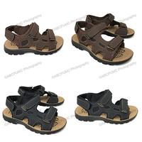 Brand New VEEKO Mens Slides Sandals Closed Toe Hook and Loop Fisherman Slipper | eBay