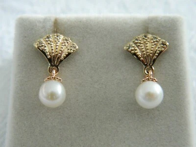 Welsh Clogau 9ct Yellow & Rose Gold Windsor Pearl Stud Earrings - Image 1 of 4