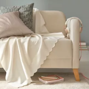 2 x IKEA Thorgun soft fleece sofa throw Blanket 120cm x 160cm Off White - Picture 1 of 4