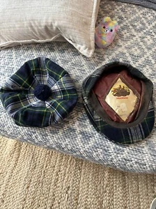 Vintage Shandon Hat Cap Lot Mens 7 1/4 Wool Tartan Plaid Newsboy Cabbie Ireland - Picture 1 of 10