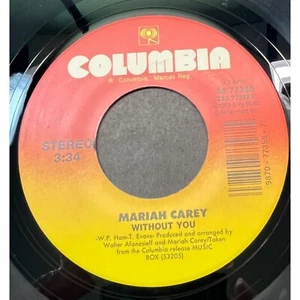 Mariah Carey Without You / Never Forget You 90s 45 Hip Hop Pop Columbia - Picture 1 of 6