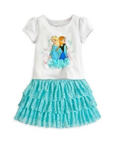 Disney Store Frozen Elsa Anna blau Skort Rock T-Shirt Set 4 - Bild 1 von 3