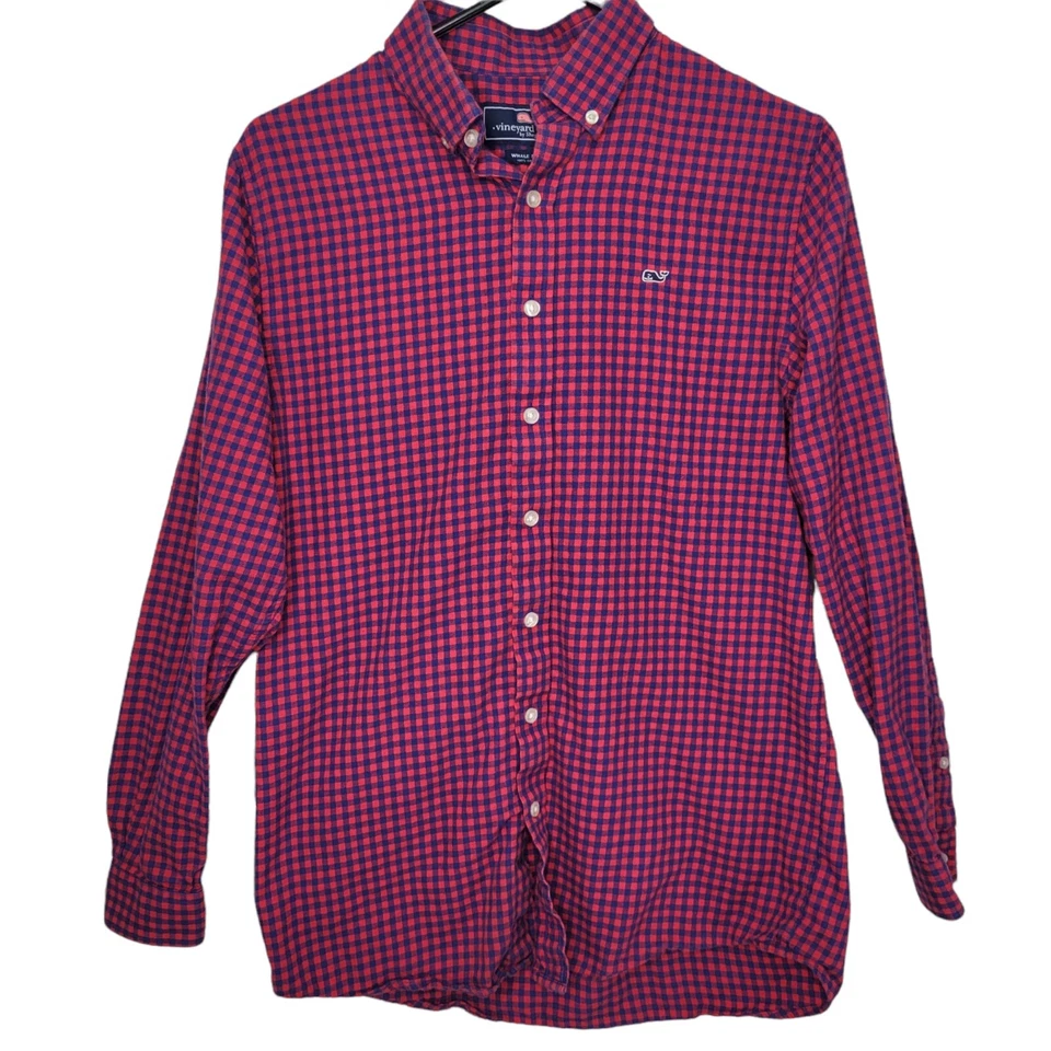 Camisa de ballena con botones Vineyard Vines juvenil talla XL (18) rojo azul logotipo Foto 1 de 4