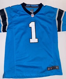 Nike Jugend Shirt Größe Large 14-16 Carolina Panthers Nocken Newton Trikot blau - Bild 1 von 9