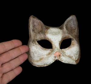 Masque miniature de Venise Chat Bobtail gris Papier mâché de Collection 22619 - Picture 1 of 5