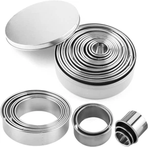 Coppapasta Rotondo 12 Pcs,Coppapasta Tondi Acciaio Inox,Tagliapasta Aperta Tondo - Foto 1 di 16