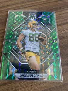 2023 Mosaic Rookie Luke Musgrave Green Prizm Green Bay Packers - Picture 1 of 2