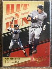 2019 Panini Leather & Lumber Alex Rodriguez #HNR-8 Hit-N-Run Gold #D /99
