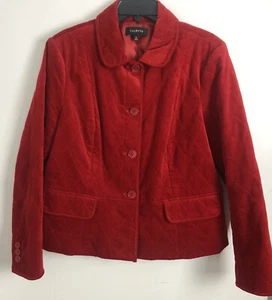Talbots 14 roter Samt Stepp Blazer Jacke isoliert R02 - Bild 1 von 5