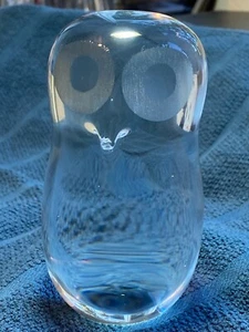 VINTAGE WEDGWOOD CRYSTAL OWL 4 1/2" Tall ENGLAND ( HEAVY ) - Picture 1 of 4