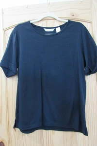 Drapers & Damons camicia donna grande nera manica corta girocollo spacco laterale maglietta - Foto 1 di 9