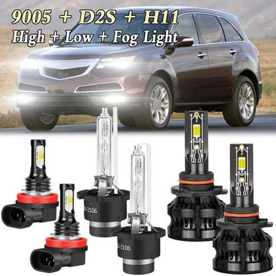 Комплект противотуманных фар для Acura MDX 2007-2012 2013 ксеноновые 6x светодиодные лампы высокий/низкий уровень - Изображение 1 из 4