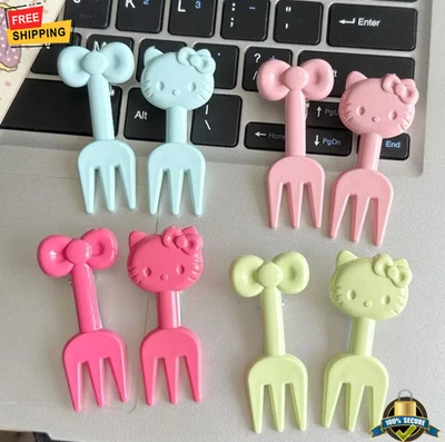 10 Pcs Mini Cartoon Fruit Forks Kids Snack Dessert Food Picks Bento Lunch Decor - Image 1 of 4