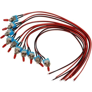 6A/125V, 3A/250V 10Pcs Professional Car Mini Toggle Switch With Pre-Wired - Photo 1/14