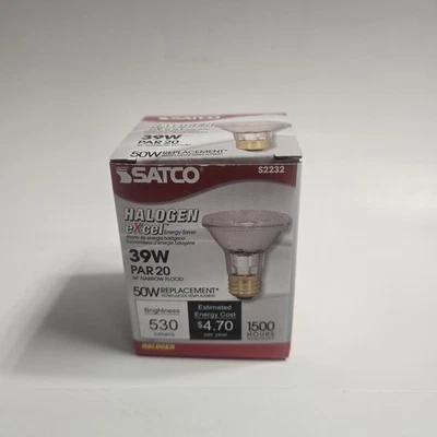 SATCO S2232 39W=50w PAR 20 excel energy saver 34° Narrow Flood - Image 1 of 4