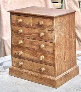Vintage, Antique Apprentice Piece Miniature Chest Of Oak Drawers. - Picture 1 of 15