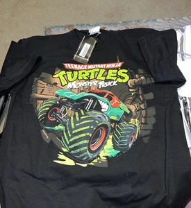 Monster Truck Series Monster Jam Teenage Mutant Turtles Black TShirt YM 2012 VTG - Picture 1 of 21