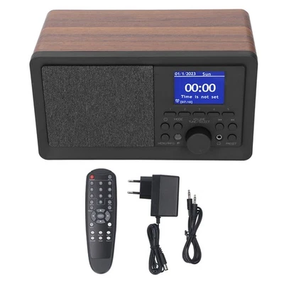 DAB+ FM Radio 2.4In Display Retro Wooden Digital Radio With Remote - Image 1 of 4